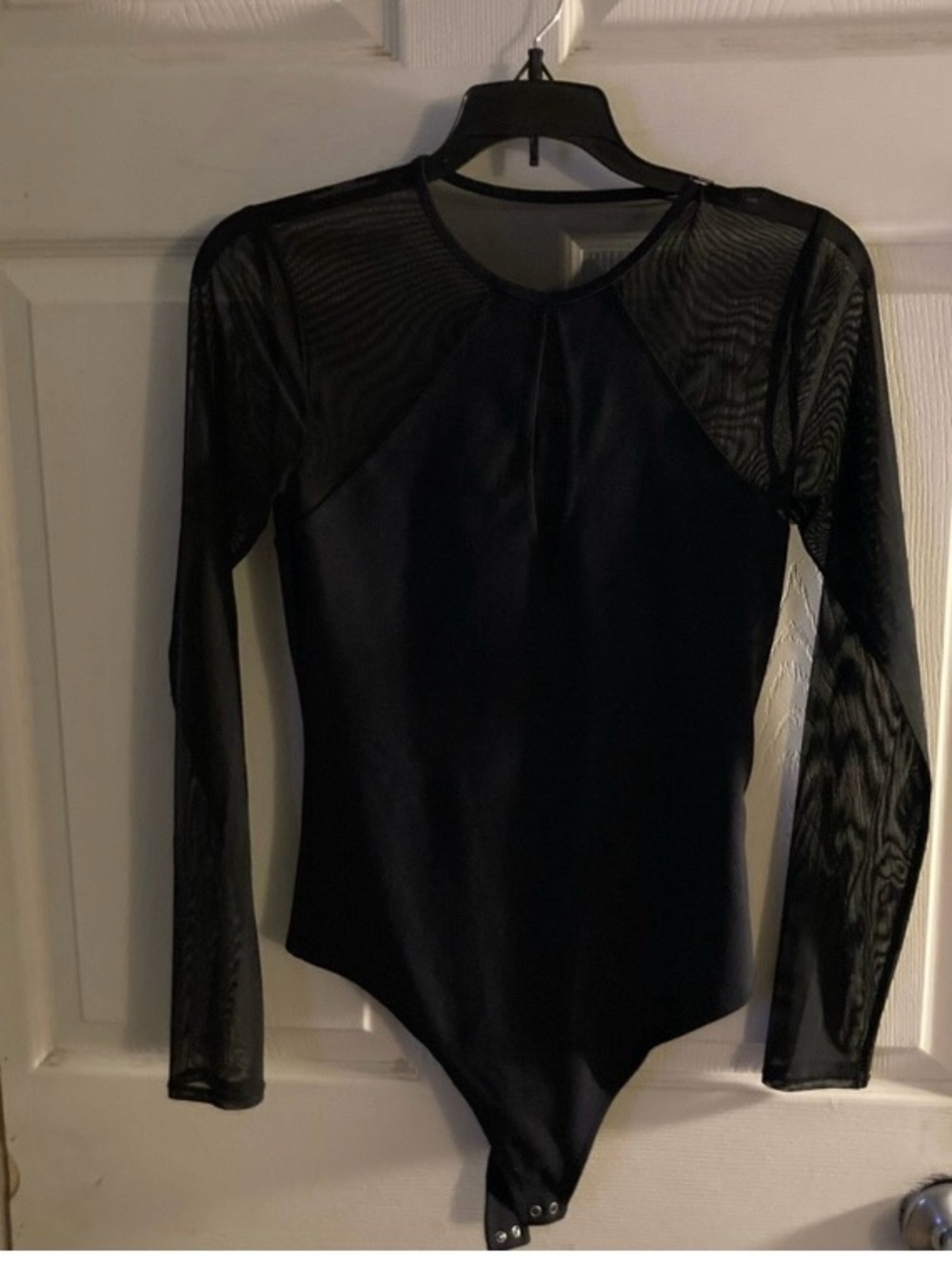Abercrombie & Fitch Women's Black Mesh Long Sleeve Bodysuit Size S